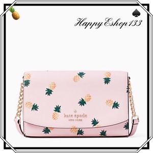 ♠️ kate spade ♠️ Staci Pineapple Princess Small Flap Crossbody Bag, Pink